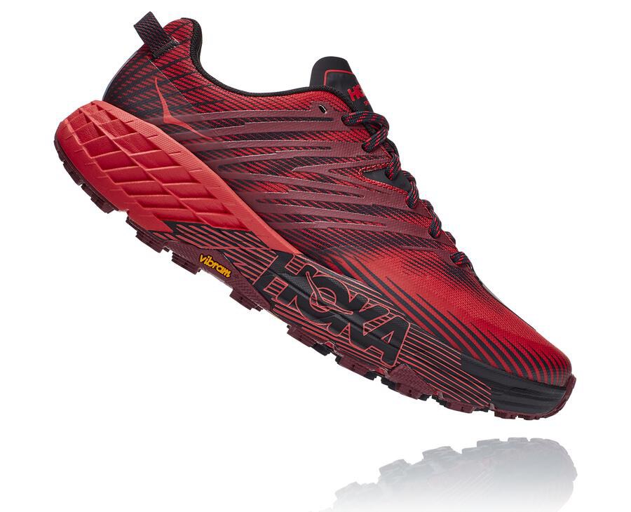 Hoka One One Mens Trail Shoes - Speedgoat 4 - Red - LTKM36450
